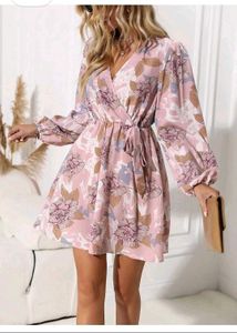 Sale !!!Korean Floral Wrap Dress