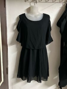 Chic Black Cold Shoulder Dress