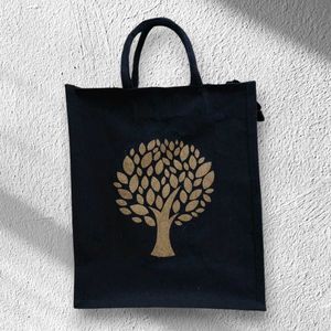 BEAUTIFUL CANVAS BLACK TOTE/LUNCH BAG