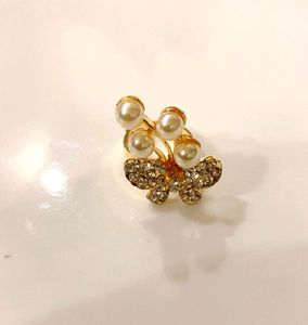 Stunning Butterfly Pearl Adjustable Ring