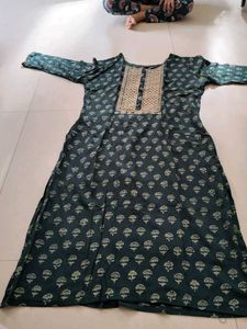 Embroidered Teal Kurta Set Green 💚