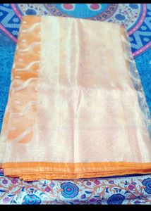 Elegant Orange Silk Saree