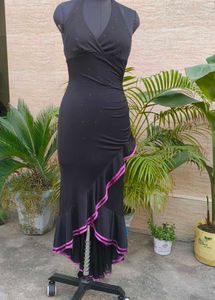 Elegant Black Halter Neck Dress