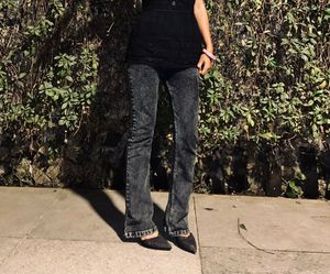 Stylish Acid Wash Flare Jeans