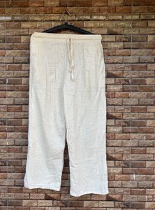 Women's Cream Linen Palazzos
