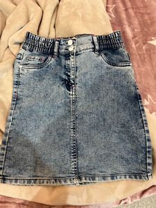 Acid Wash Denim Skirt