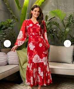Red Floral Maxi Dress
