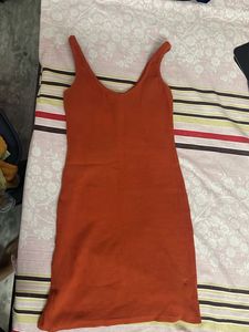 Vibrant Orange Bodycon Dress