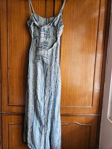 Chic Blue Striped Maxi Dress