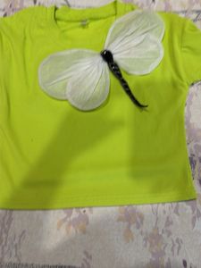 Lime Green T-Shirt with Butterfly Applique
