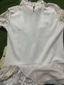 Gothic women top white lace