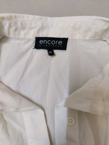 Cream Cropped Collared Shirt