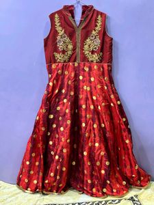 Red Polka Dot Ethnic Gown