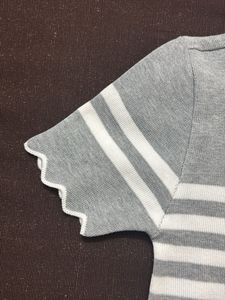 Striped Ruffled Neck T-Shirt