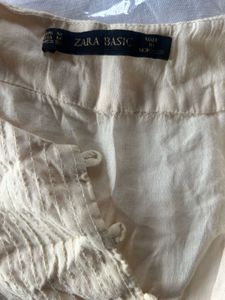 Zara Cream Button-Down Top