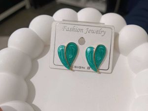 Teardrop Enamel &amp; Gold Tone Earrings