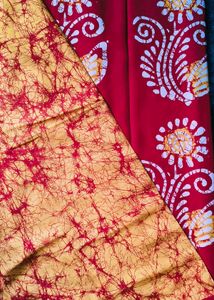 Elegant Chiffon Batik Print Saree