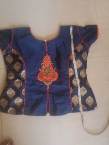 Elegant Orange &amp; Blue Ethnic Kurta Set