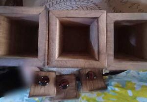 Wooden  Coffee, Sugar, Tea Canisters Set