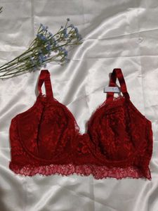 Elegant Red Lace Bra