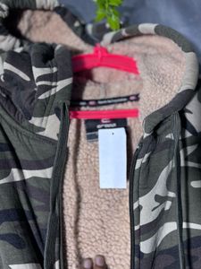 Man's Sherpa Camouflage Zip-Up Hoodie