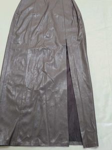 ZARA Faux Leather Midi Dress