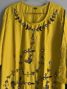 Elegant Yellow Kurta Set (XXL)