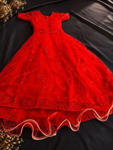 Stunning Red Embroidered Gown