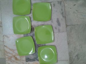 Set of 6 Square melamine half plates