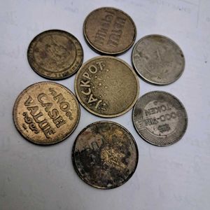 7 Vintage worldwide Token coins