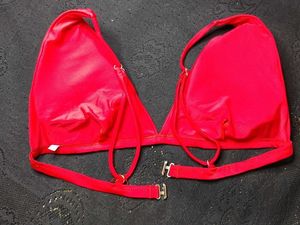 Red Bikini Top with Silver Clasp
