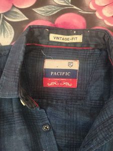 Pacific Vintage Fit Blue Checkered Shirt