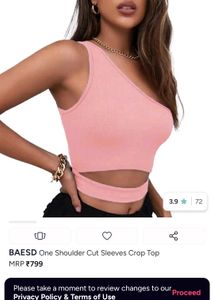 One Shoulder Ribbed Crop Top