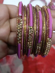Pink &amp; Gold Bangle Set