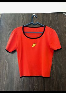 Vibrant Orange Cropped Top