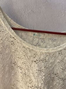 Sheer Lace Cap Sleeve Top