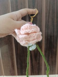 Handmade Crochet Flower Keychain