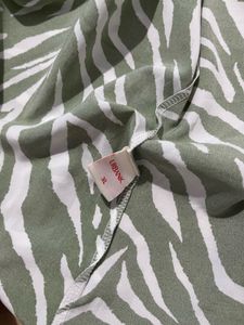 Green Zebra Print Slip Dress