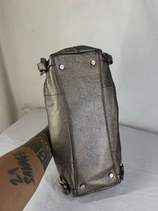 Mila Schon Metallic Bronze Leather Shoulder bag