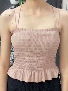 Smocked Peplum Camisole Top