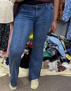 Stylish Blue Denim low waist Flare Jeans