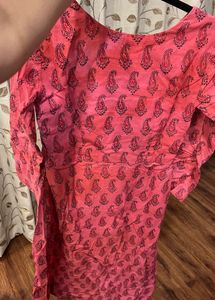 Pink Paisley Print Kurta