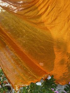Orange Dupatta with Golden Border