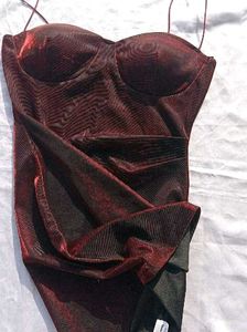 Brand New(Savana Dual Shade)Red Shimmer Mini Dress