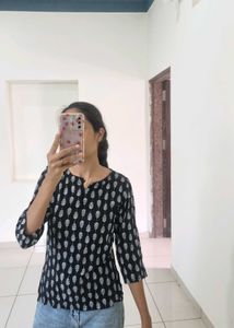 Stylish Printed black short  Kurti