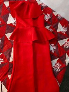 Red Peplum Bodycon Partwear Dress