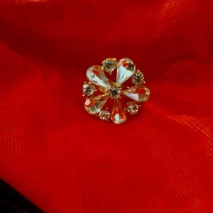 Sparkling Rhinestone Flower Ring