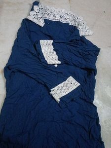 pakistani navy blue kurta set