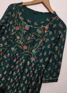 Dark Green Anarkali Kurti For Girl Or Women