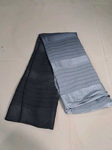 Elegant Grey & Black Saree